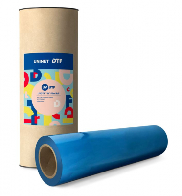 Ovsuqu 100 m UV DTF AB Filmrolle, 30,5 cm x 100 m, für A3 UV Aufkleberdrucker, Direktdruck auf Aufkleber, 1 Rolle 100 m A Folien + 1 Rolle 100 m B Folien